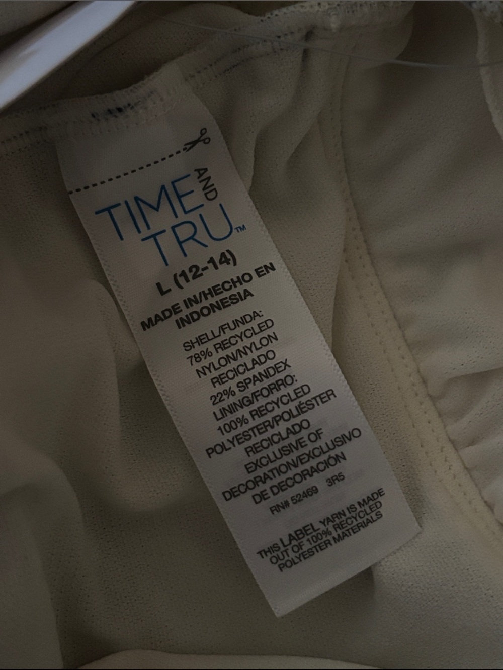 Time and Tru Collections Double Cord Tunnel One Piece Swimsuit Large (12/14) - Picture 6 of 6